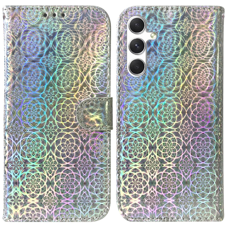 For Samsung Galaxy S25+ 5G Colorful Magnetic Buckle Leather Phone Case(Silver)