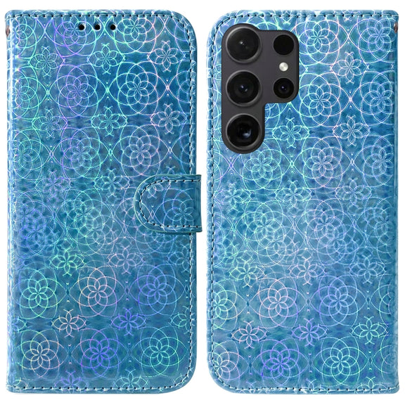 For Samsung Galaxy S25 Ultra 5G Colorful Magnetic Buckle Leather Phone Case(Blue)
