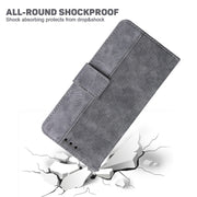 For Samsung Galaxy S25 5G Geometric Embossed Leather Phone Case(Grey)