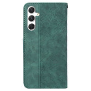 For Samsung Galaxy S25 5G Geometric Embossed Leather Phone Case(Green)