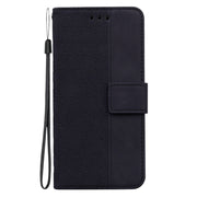 For Samsung Galaxy S25+ 5G Geometric Embossed Leather Phone Case(Black)