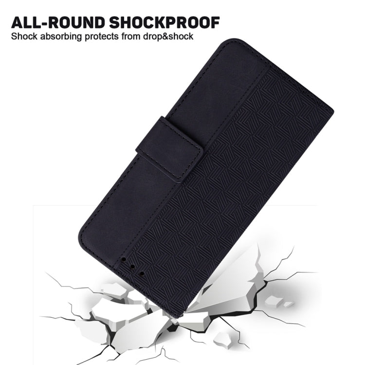 For Samsung Galaxy S25+ 5G Geometric Embossed Leather Phone Case(Black)