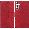For Samsung Galaxy S25+ 5G Geometric Embossed Leather Phone Case(Red) - Galaxy S25+ 5G Cases by PMC Jewellery | Online Shopping South Africa | PMC Jewellery | Buy Now Pay Later Mobicred