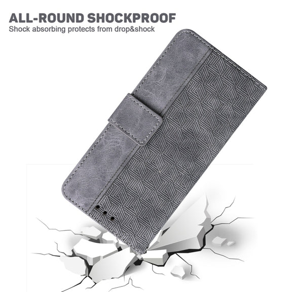 For Samsung Galaxy S25 Ultra 5G Geometric Embossed Leather Phone Case(Grey)