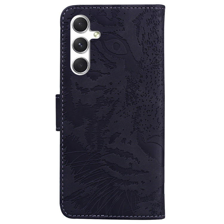 For Samsung Galaxy S25+ 5G Tiger Embossing Pattern Flip Leather Phone Case(Black)