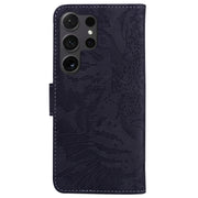 For Samsung Galaxy S25 Ultra 5G Tiger Embossing Pattern Flip Leather Phone Case(Black)