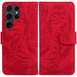 For Samsung Galaxy S25 Ultra 5G Tiger Embossing Pattern Flip Leather Phone Case(Red) - Galaxy S25 Ultra 5G Cases by PMC Jewellery | Online Shopping South Africa | PMC Jewellery | Buy Now Pay Later Mobicred