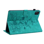 For itel Pad One 10.1 Lily Embossed Leather Tablet Case(Green)