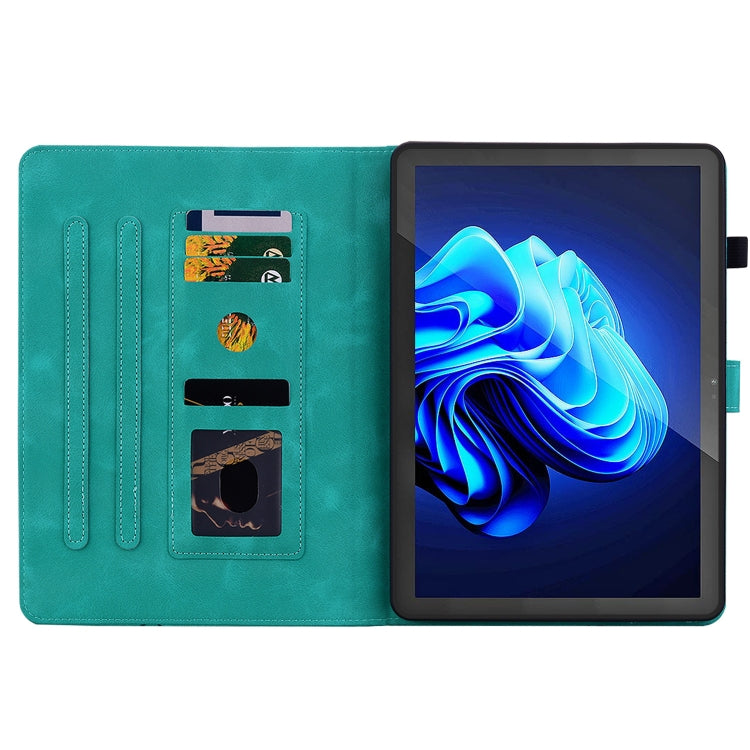 For itel Pad One 10.1 Lily Embossed Leather Tablet Case(Green)