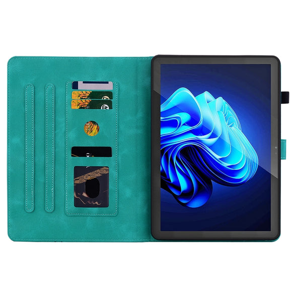 For itel Pad One 10.1 Lily Embossed Leather Tablet Case(Green)