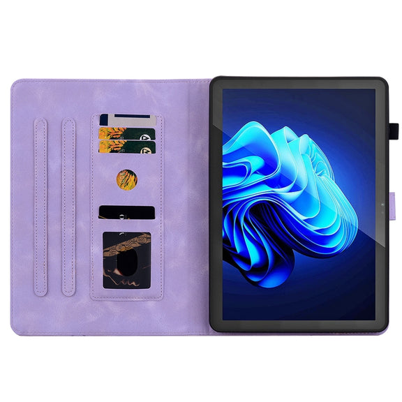 For itel Pad One 10.1 Lily Embossed Leather Tablet Case(Purple)