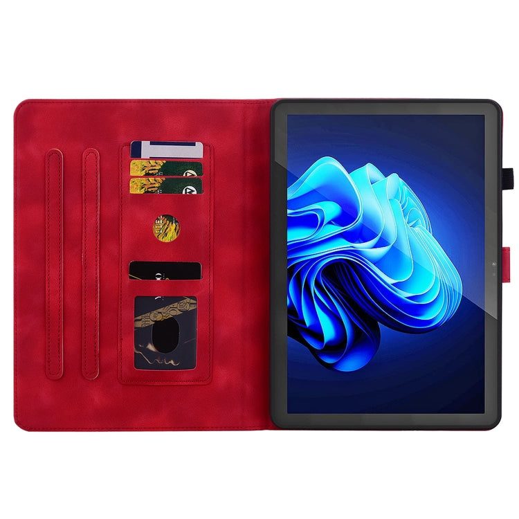 For itel Pad One 10.1 Lily Embossed Leather Tablet Case(Red)