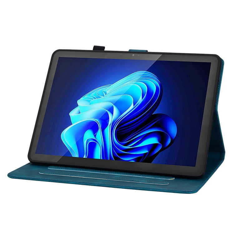 For itel Pad One 10.1 Lily Embossed Leather Tablet Case(Dark Blue)