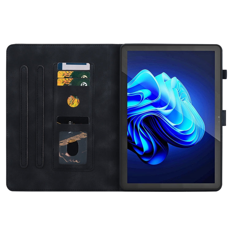 For itel Pad One 10.1 Lily Embossed Leather Tablet Case(Black)