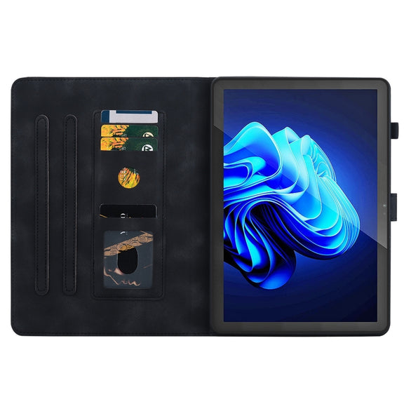 For itel Pad One 10.1 Lily Embossed Leather Tablet Case(Black)