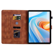 For itel VistaTab 30 Lily Embossed Leather Tablet Case(Brown)