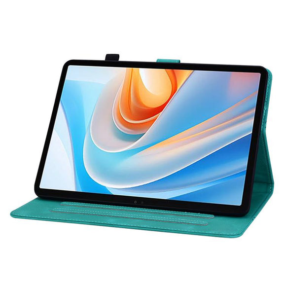 For itel VistaTab 30 Lily Embossed Leather Tablet Case(Green)