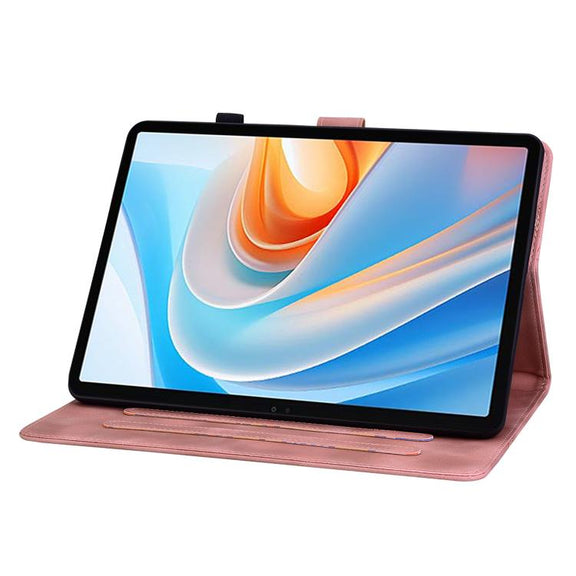 For itel VistaTab 30 Lily Embossed Leather Tablet Case(Pink)