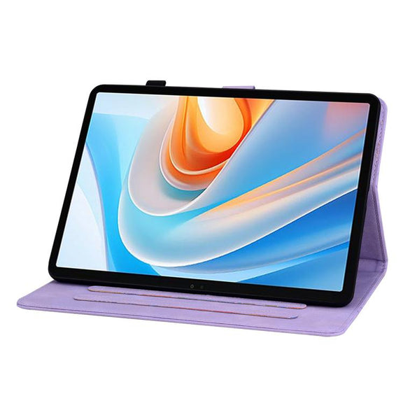 For itel VistaTab 30 Lily Embossed Leather Tablet Case(Purple)