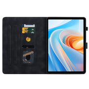For itel VistaTab 30 Lily Embossed Leather Tablet Case(Black)