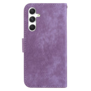 For Samsung Galaxy S25 5G Little Tiger Embossed Leather Phone Case(Purple)