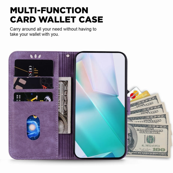 For Samsung Galaxy S25+ 5G Little Tiger Embossed Leather Phone Case(Purple)