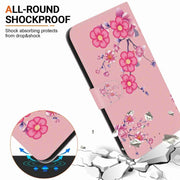 For Samsung Galaxy S25 5G Crystal Texture Colored Drawing Leather Phone Case(Cherry Blossoms)