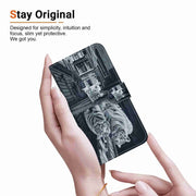 For Samsung Galaxy S25+ 5G Crystal Texture Colored Drawing Leather Phone Case(Cat Tiger Reflection)