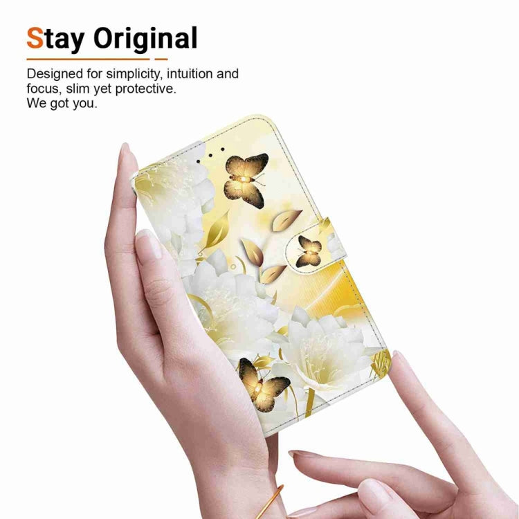 For Samsung Galaxy S25+ 5G Crystal Texture Colored Drawing Leather Phone Case(Gold Butterfly Epiphyllum)