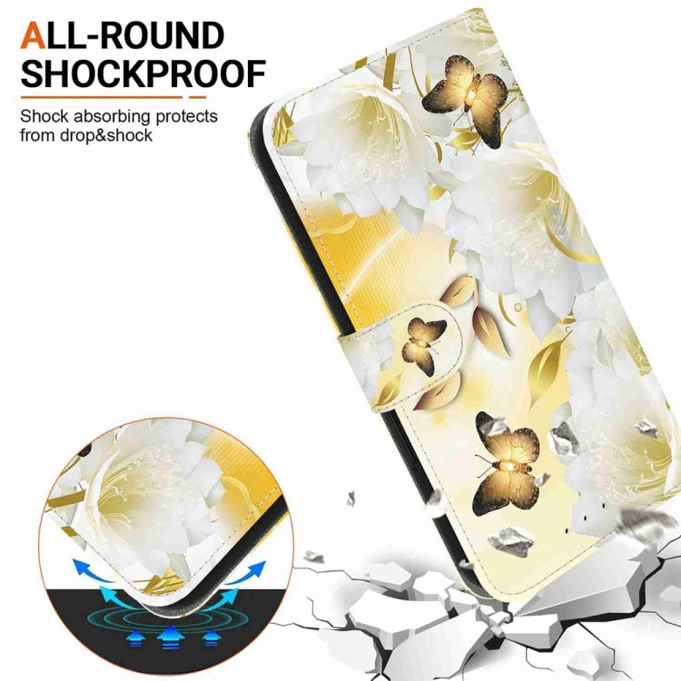 For Samsung Galaxy S25 Ultra 5G Crystal Texture Colored Drawing Leather Phone Case(Gold Butterfly Epiphyllum)