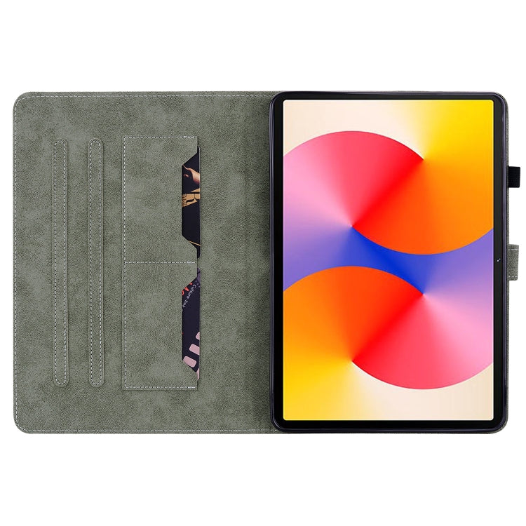 For Huawei MatePad SE 11 2024 Tiger Pattern Flip Leather Tablet Case(Grey)