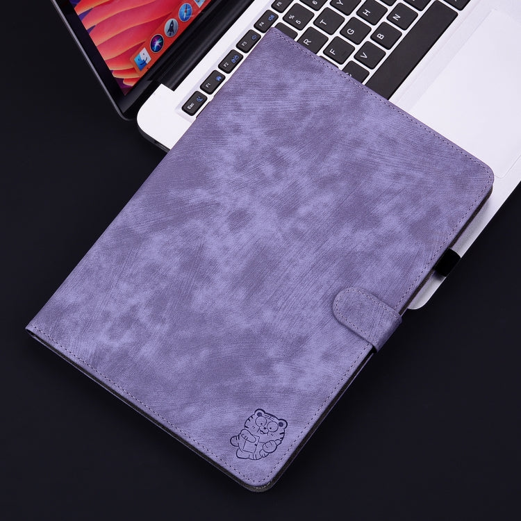 For Huawei MatePad SE 11 2024 Tiger Pattern Flip Leather Tablet Case(Purple)