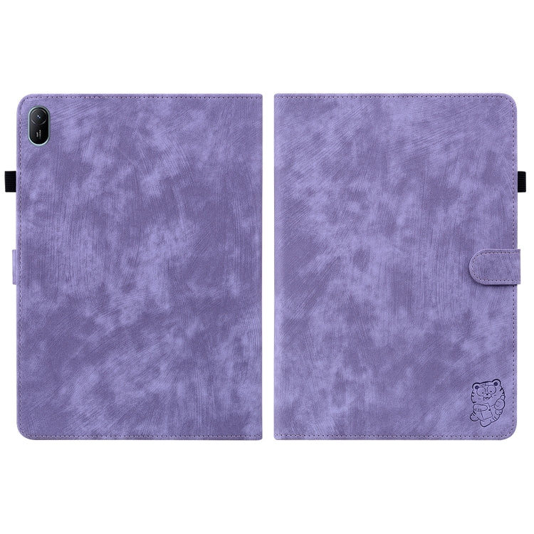 For Huawei MatePad SE 11 2024 Tiger Pattern Flip Leather Tablet Case(Purple)