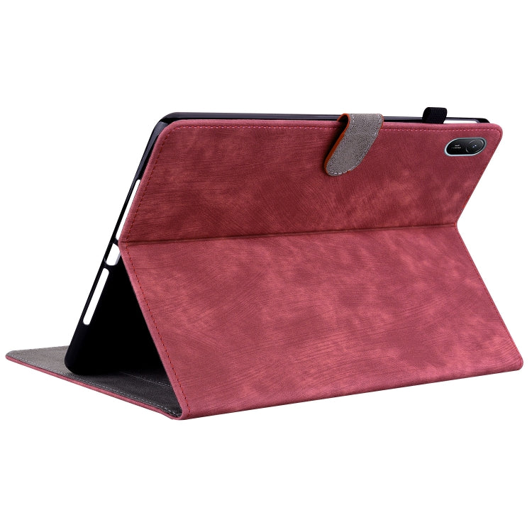 For Huawei MatePad SE 11 2024 Tiger Pattern Flip Leather Tablet Case(Red)