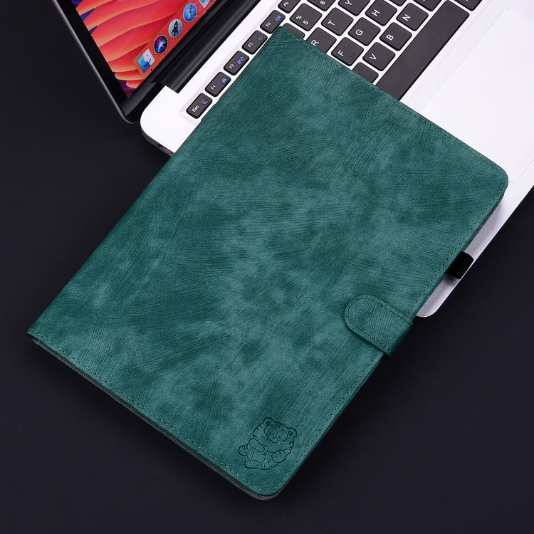 For Huawei MatePad SE 11 2024 Tiger Pattern Flip Leather Tablet Case(Dark Green)
