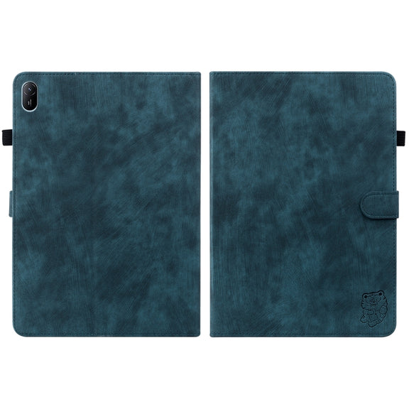 For Huawei MatePad SE 11 2024 Tiger Pattern Flip Leather Tablet Case(Dark Blue)