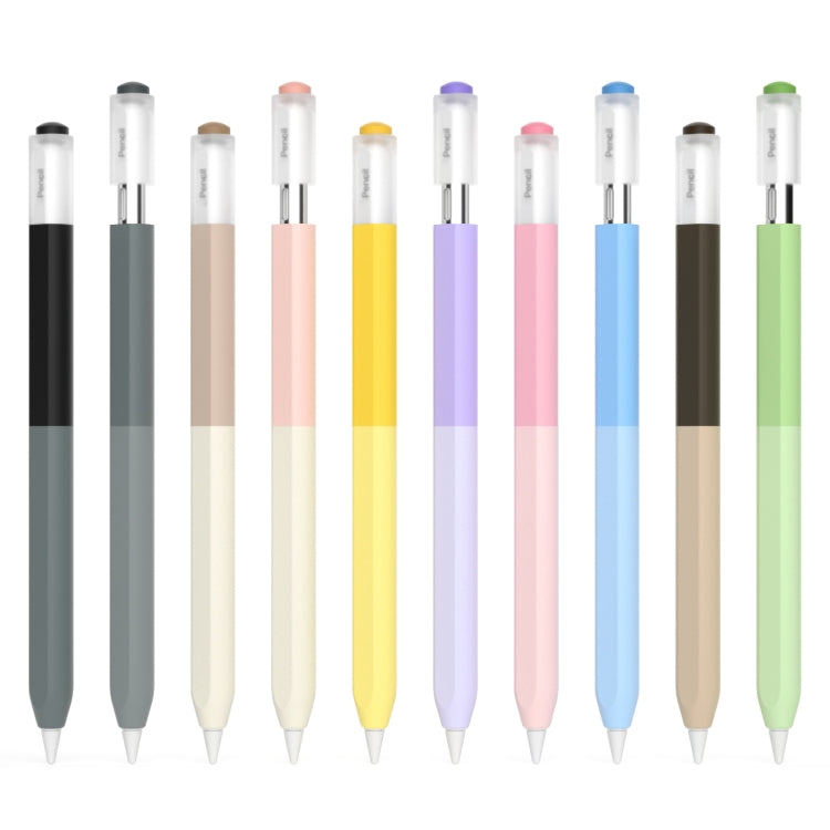 For Apple Pencil USB-C Gradient Silicone Stylus Protective Case(Coffee)