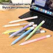 For Apple Pencil USB-C Gradient Silicone Stylus Protective Case(Coffee)