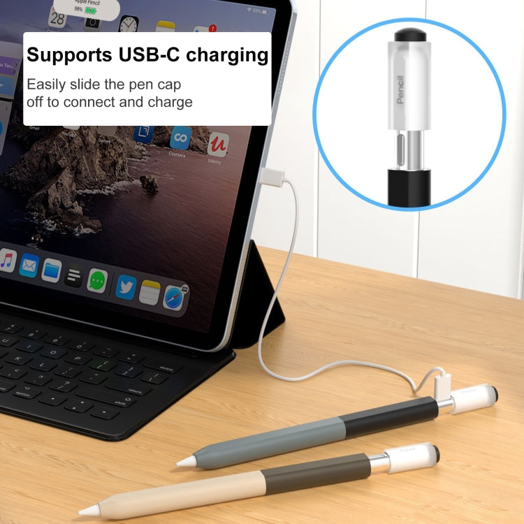 For Apple Pencil USB-C Gradient Silicone Stylus Protective Case(Coffee)