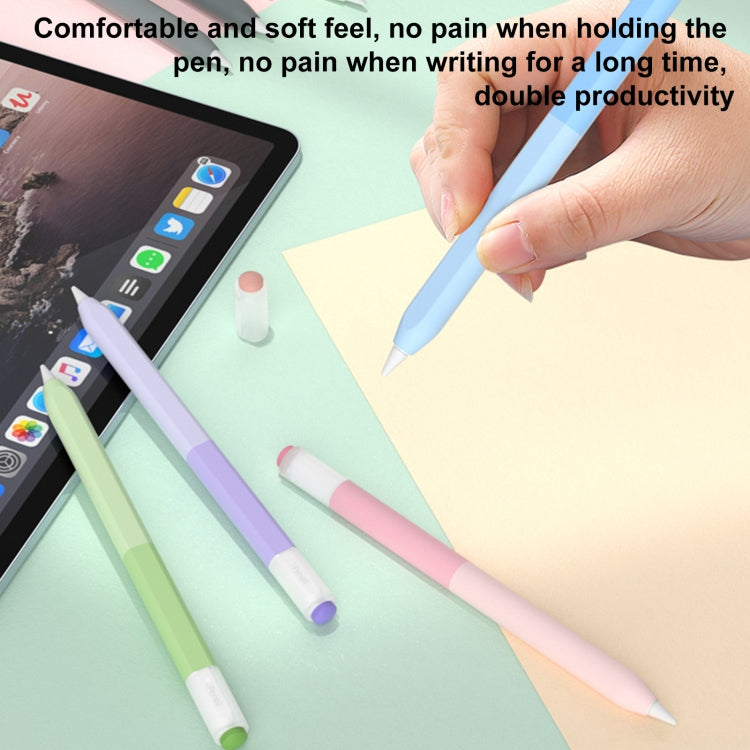 For Apple Pencil USB-C Gradient Silicone Stylus Protective Case(Coffee)