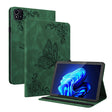 For itel Pad One 10.1 Butterfly Flower Embossed Leather Tablet Case(Green) - Others by PMC TechLife | Online Shopping South Africa | PMC TechLife | Buy Now Pay Later Mobicred