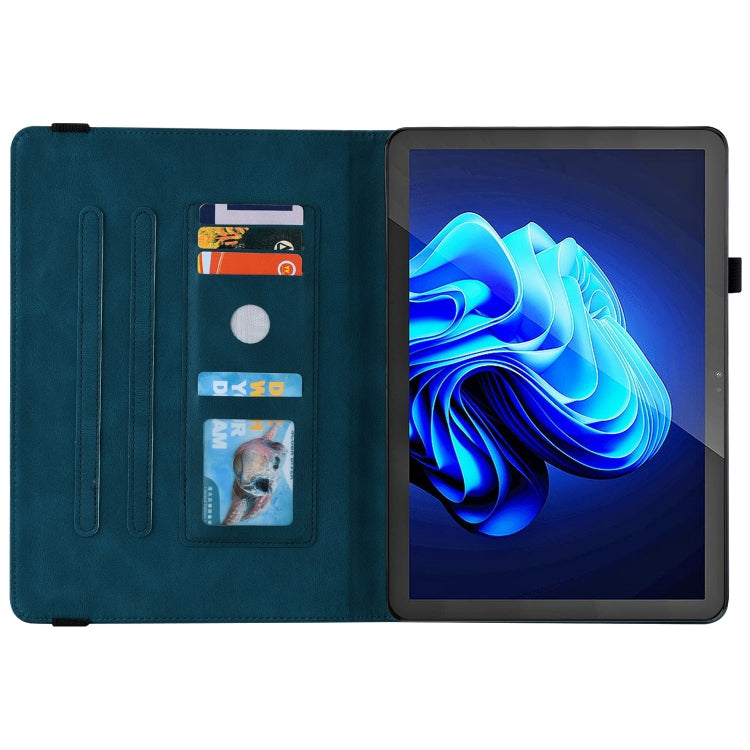 For itel Pad One 10.1 Butterfly Flower Embossed Leather Tablet Case(Blue)