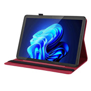 For itel Pad One 10.1 Butterfly Flower Embossed Leather Tablet Case(Red)