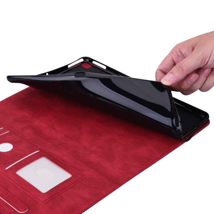 For itel Pad One 10.1 Butterfly Flower Embossed Leather Tablet Case(Red)