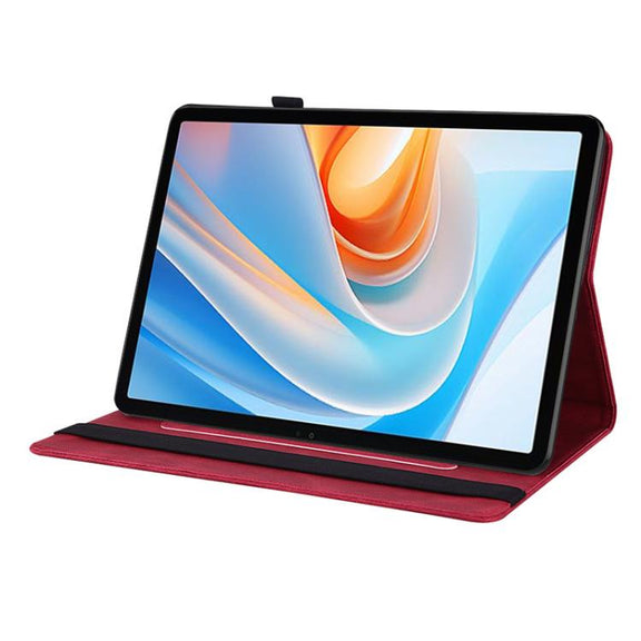 For itel VistaTab 30 Butterfly Flower Embossed Leather Tablet Case(Red)