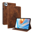 For itel VistaTab 30 Butterfly Flower Embossed Leather Tablet Case(Brown) - Others by PMC TechLife | Online Shopping South Africa | PMC TechLife | Buy Now Pay Later Mobicred