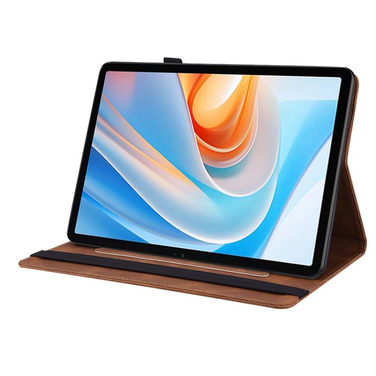 For itel VistaTab 30 Butterfly Flower Embossed Leather Tablet Case(Brown)