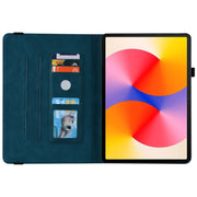 For Huawei MatePad SE 11 2024 Butterfly Flower Embossed Leather Tablet Case(Blue)