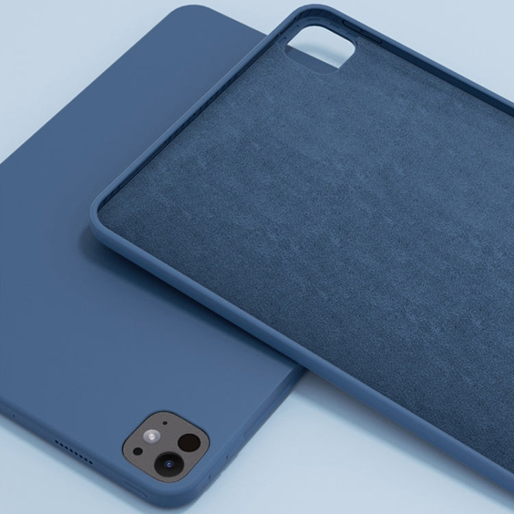 For iPad Pro 13 2024 Mutural Silicone Microfiber Tablet Case(Midnight Blue)