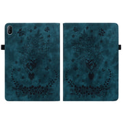 For Huawei MatePad SE 11 2024 Butterfly Rose Embossed Leather Tablet Case(Dark Blue)